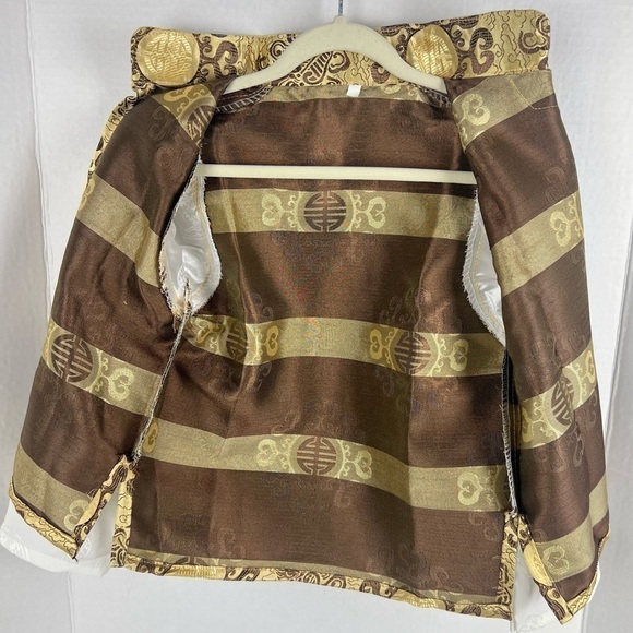 🩷 Kids, Tibetan traditional brocade top, Losar - golden/white. - Picture 3 of 9